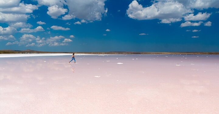 Розовое озеро Кобейтуз в Казахстане. Optimizm.kz