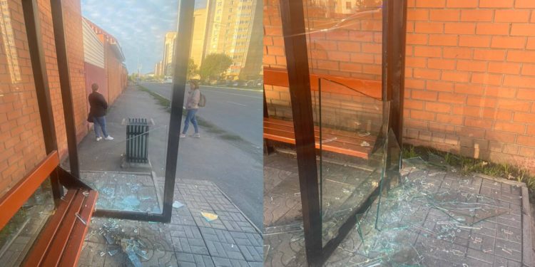 Подросток разбил остановку в Петропавловске