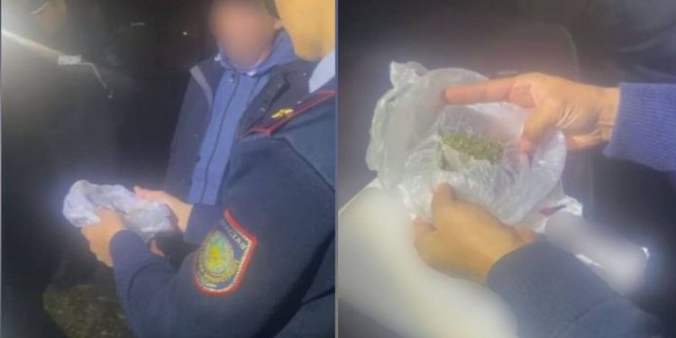 Полицейские обнаружили марихуану у пассажира авто в Туркестанской области