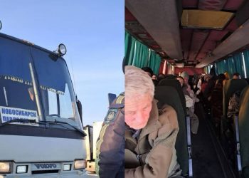 Сломавшийся автобус, ехавший из Новосибирска, сопроводили полицейские Павлодара