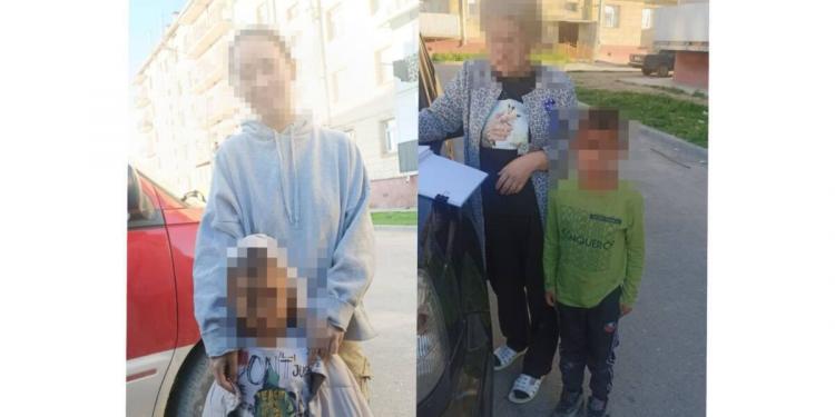 Туркестанские полицейские обнаружили двух пропавших детей, спящими на скамейке
