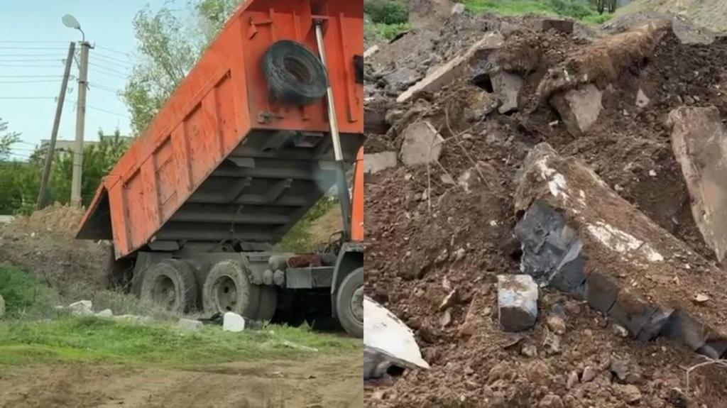 Водителя КамАЗа наказали за несанкционированный выброс строительного мусора в Астане