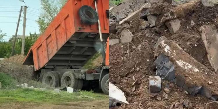 Водителя КамАЗа наказали за несанкционированный выброс строительного мусора в Астане