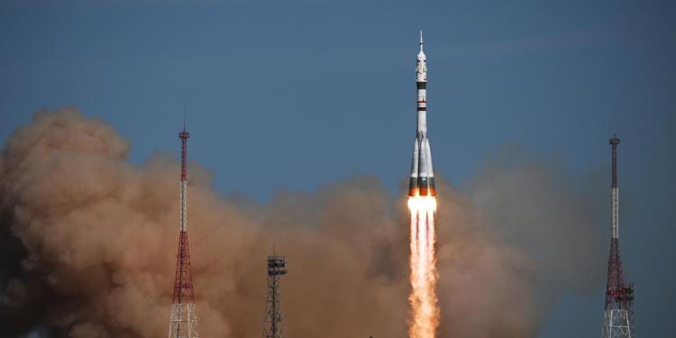Запуск ракеты-носителя «Союз-2.1а» с кораблем «Союз МС-27» с космодрома Байконур. Архивное фото. Источник: РИА Новости / Алексей Филиппов